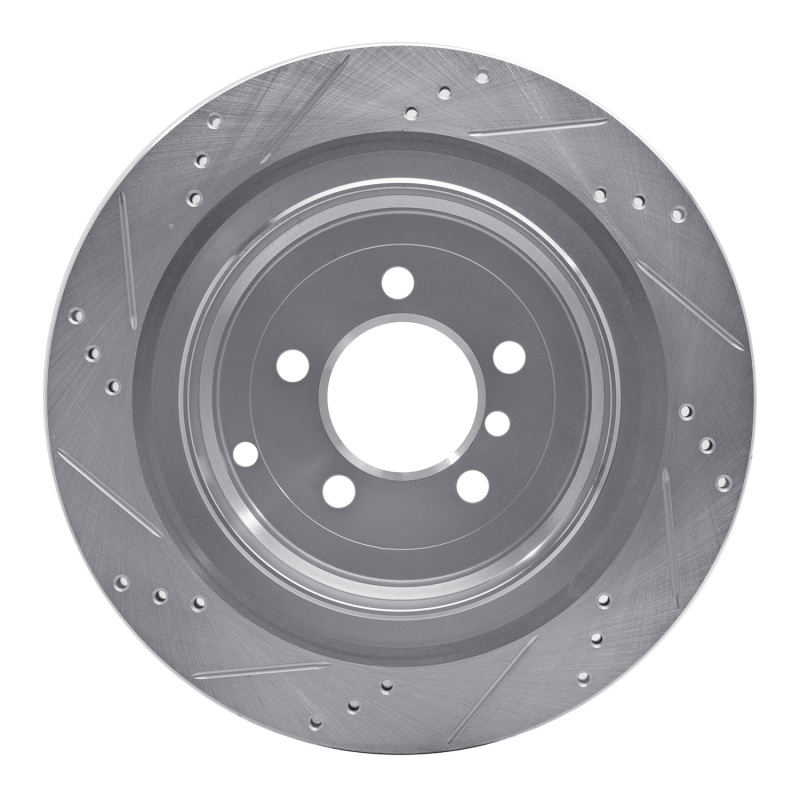 Land Rover Range Rover Brake Rotor (1) - Rear Right - R1 Concepts - Drilled & Slotted - Silver - `06-`12